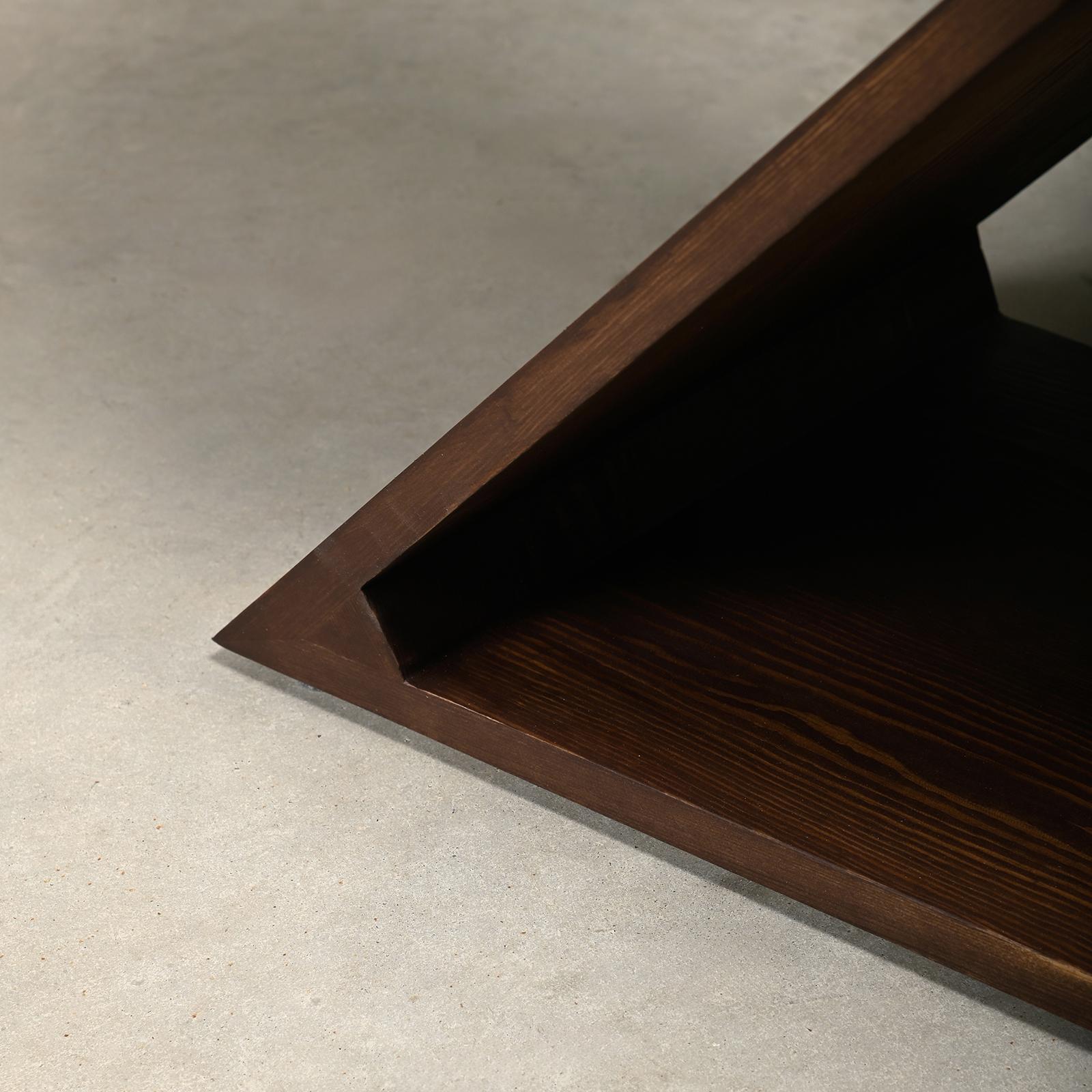 Gerrit Rietveld Stil Zig Zag Stuhl ist dunkelbraun gebeizt Holz 8