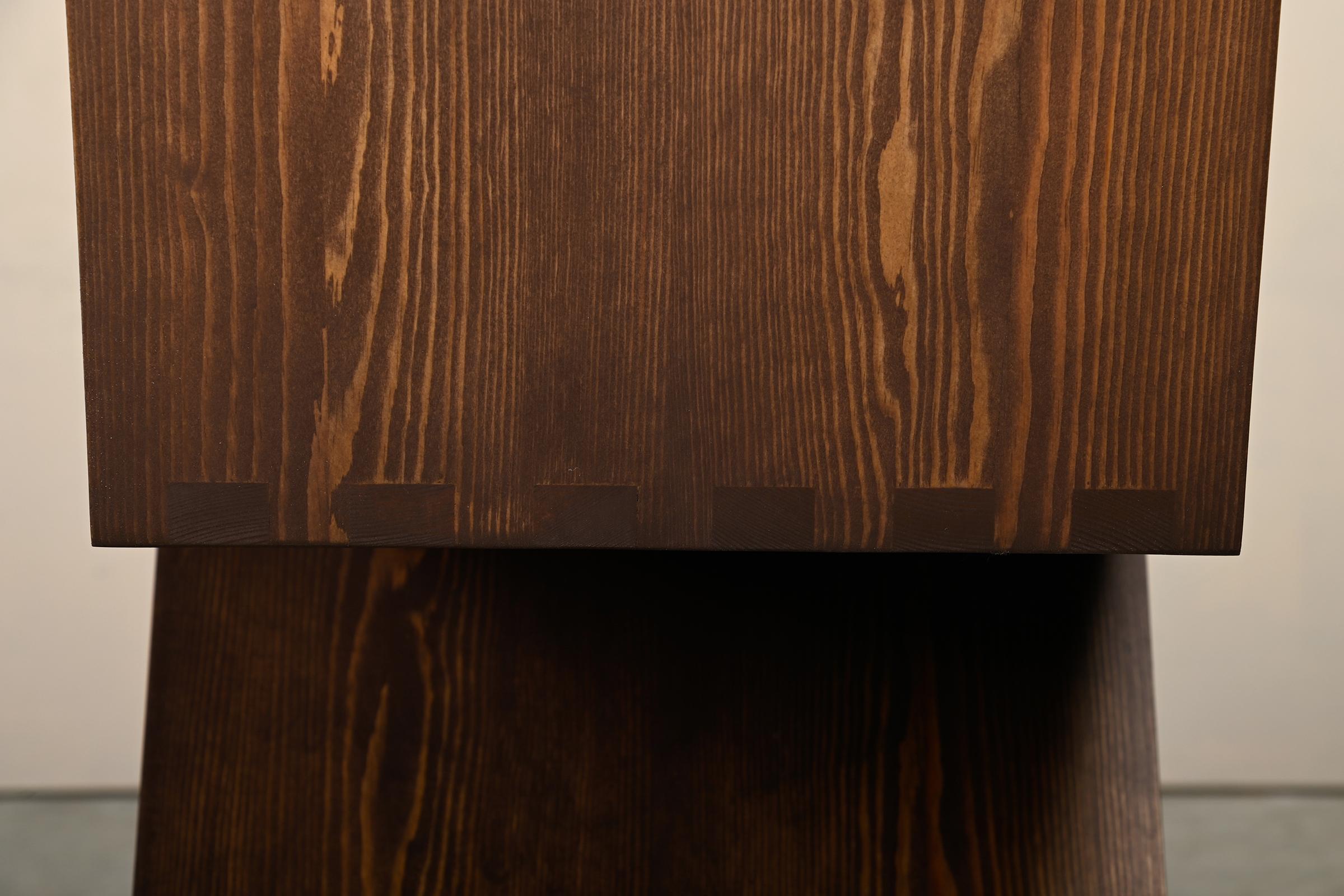Gerrit Rietveld Stil Zig Zag Stuhl ist dunkelbraun gebeizt Holz 11