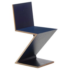 Gerrit Rietveld Zig Zag Chair, Solid Wood, Mid-Century Modern, Available Now