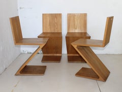 Gerrit Rietveld "Zig-Zag" Chairs by Cassina, Italy 1973 'Four Available'