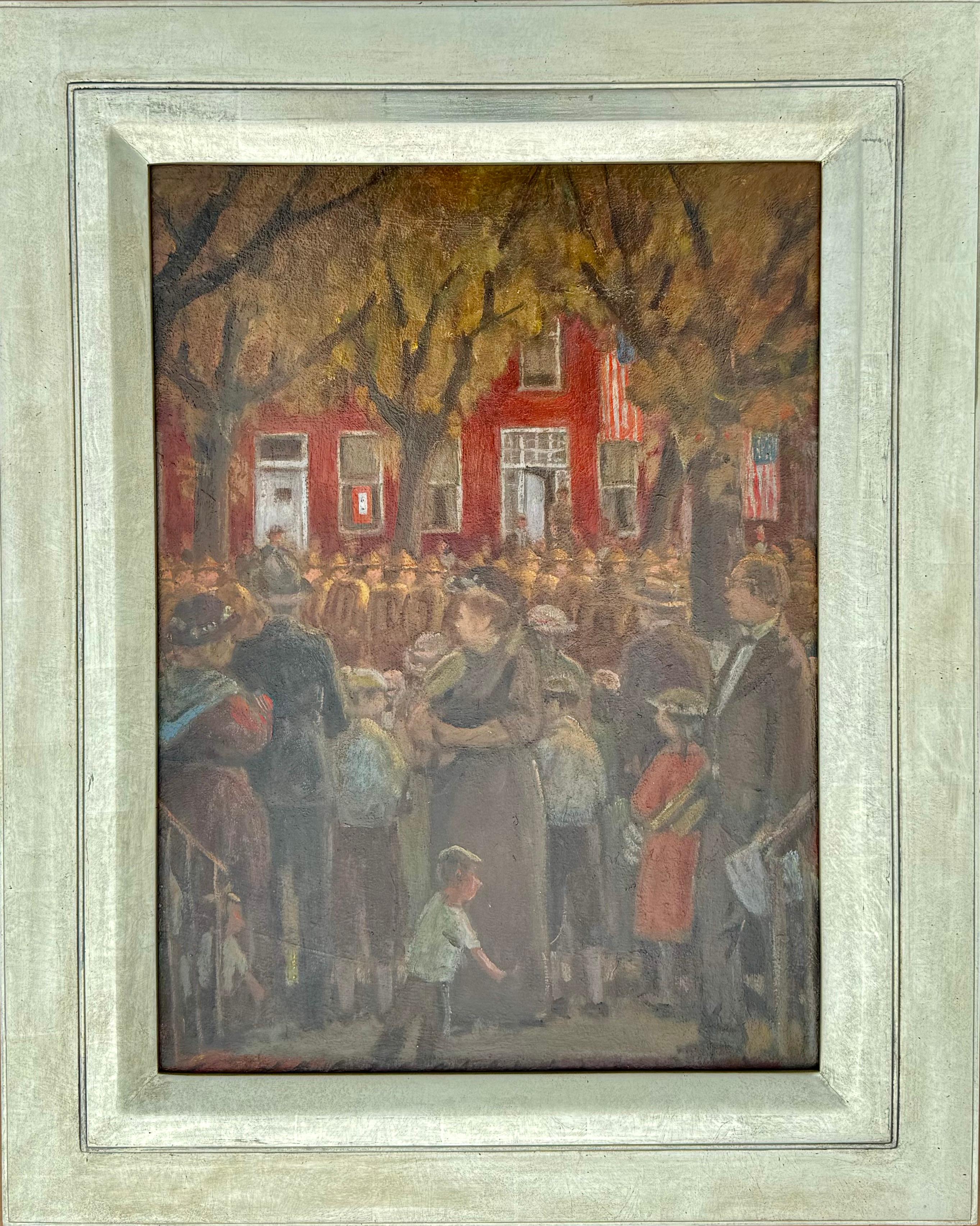 « Parade » Réalisme social Mid 20th Century Modern American Scene WPA Regionalism en vente 1