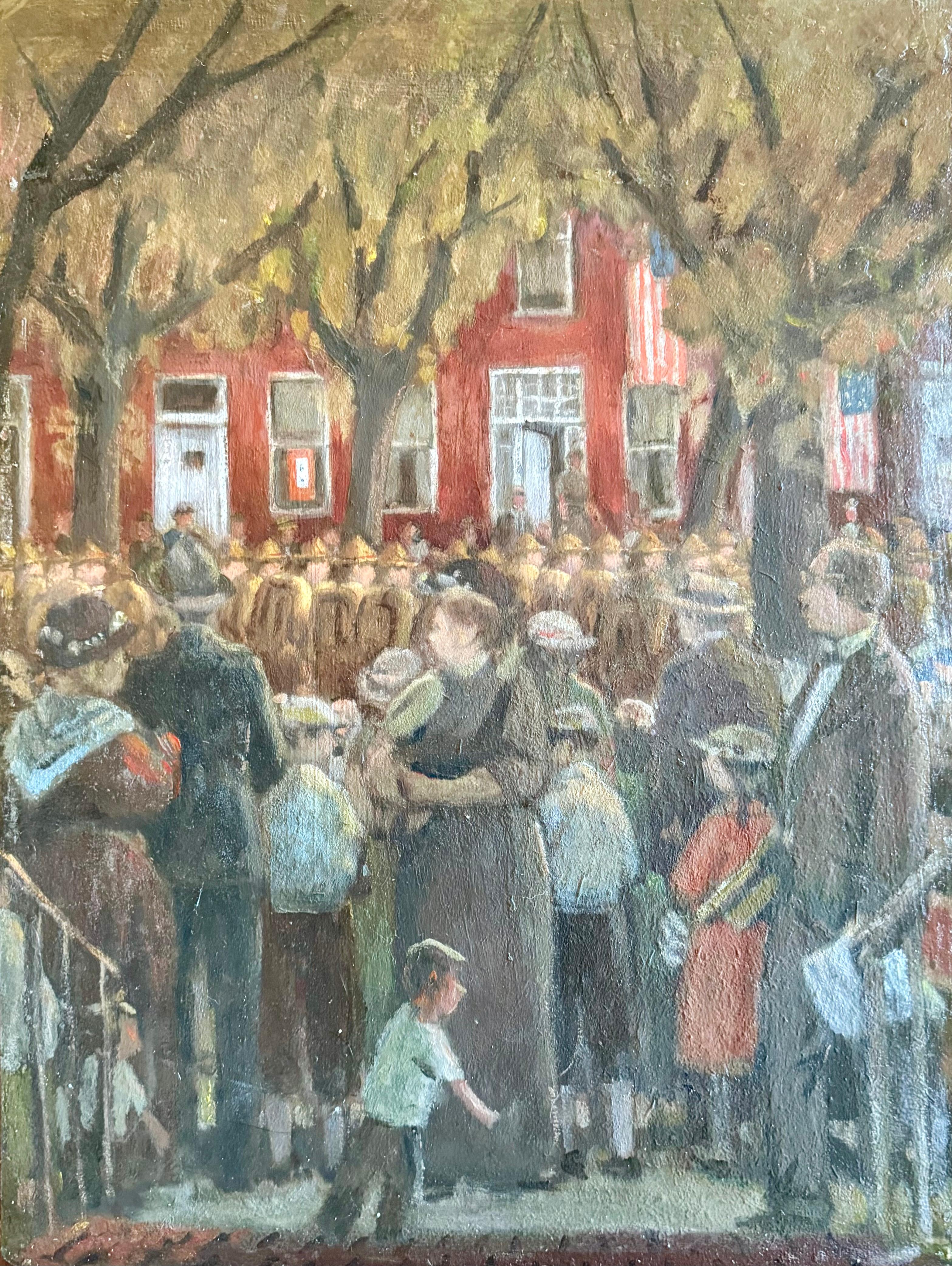 "Parade" Social Realism Mid 20th Century Modern American Scene WPA Regionalism