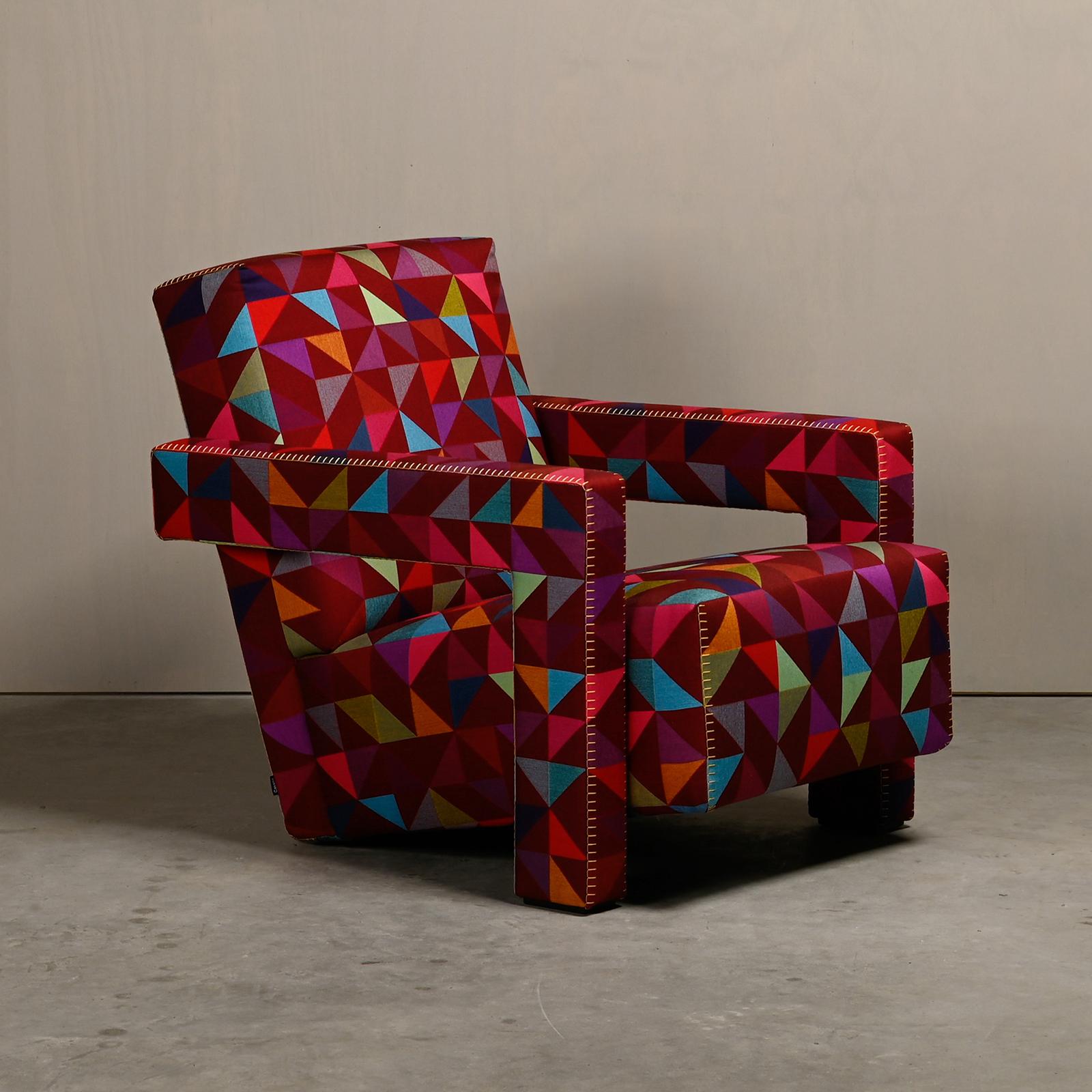 Mid-20th Century Gerrit T Rietveld Utrecht Armchair Limited Edition Boxblocks Bertjan Pot Cassina