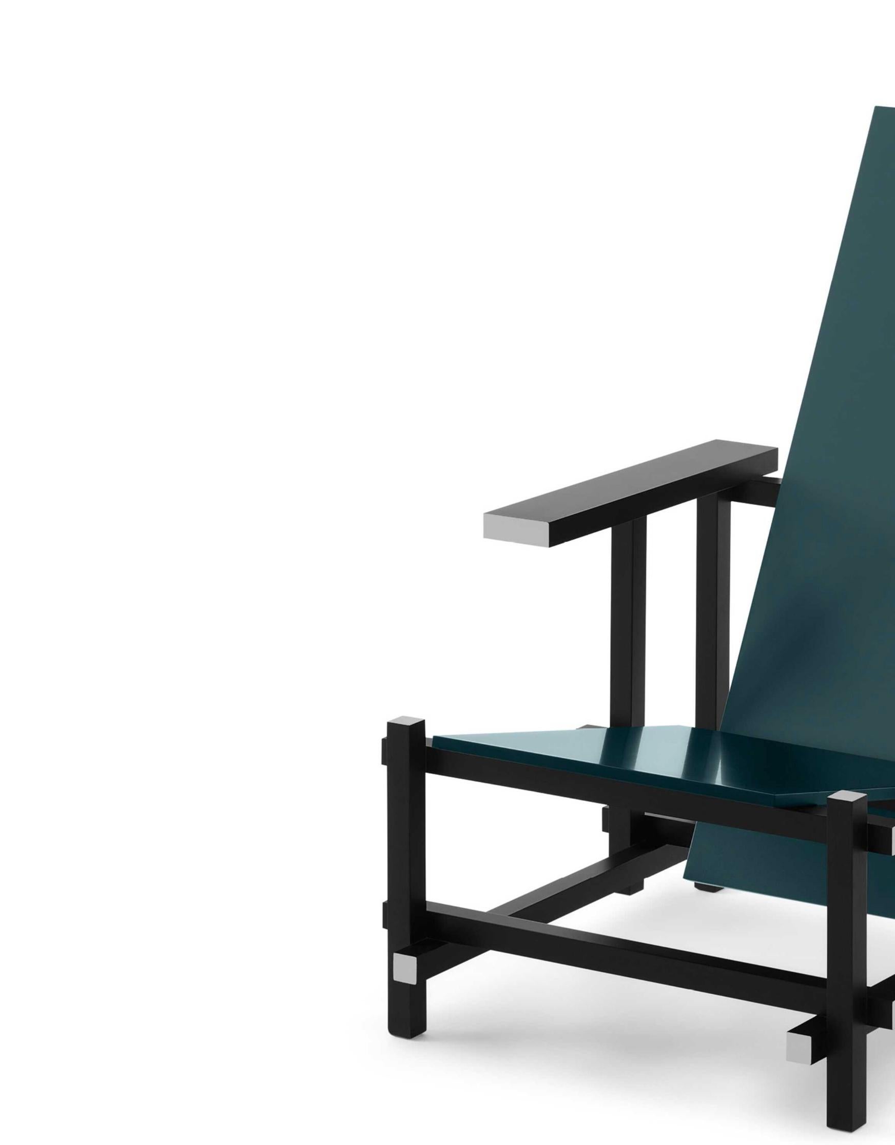 Fauteuil noir, rouge et bleu de Gerrit Thomas Rietveld pour Cassina en vente 3