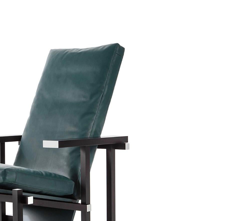 Laque Fauteuil noir, rouge et bleu de Gerrit Thomas Rietveld pour Cassina en vente
