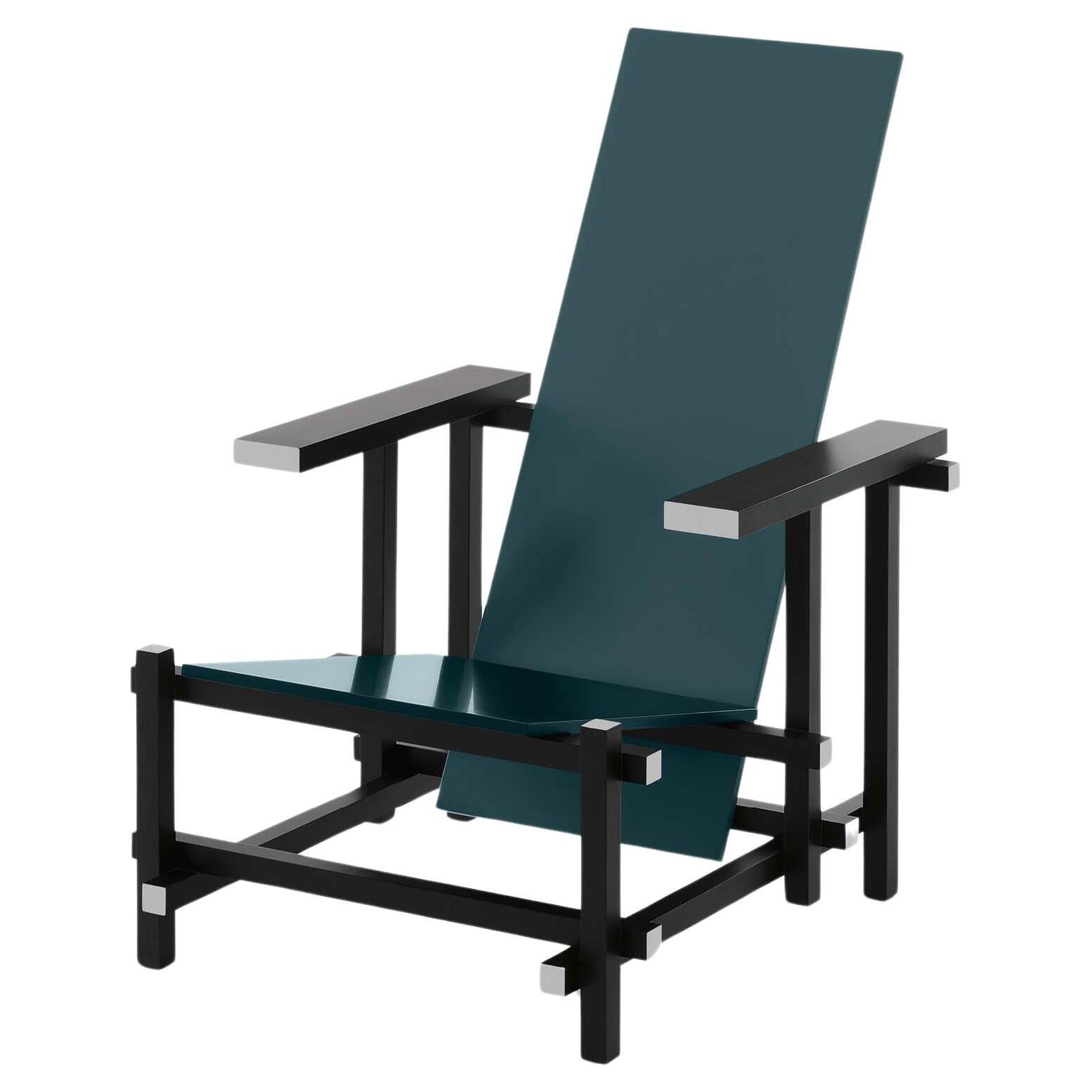 Gerrit Thomas Rietveld Black Red And Blue Armchair For Cassina