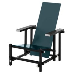 Gerrit Thomas Rietveld Black Red And Blue Armchair For Cassina