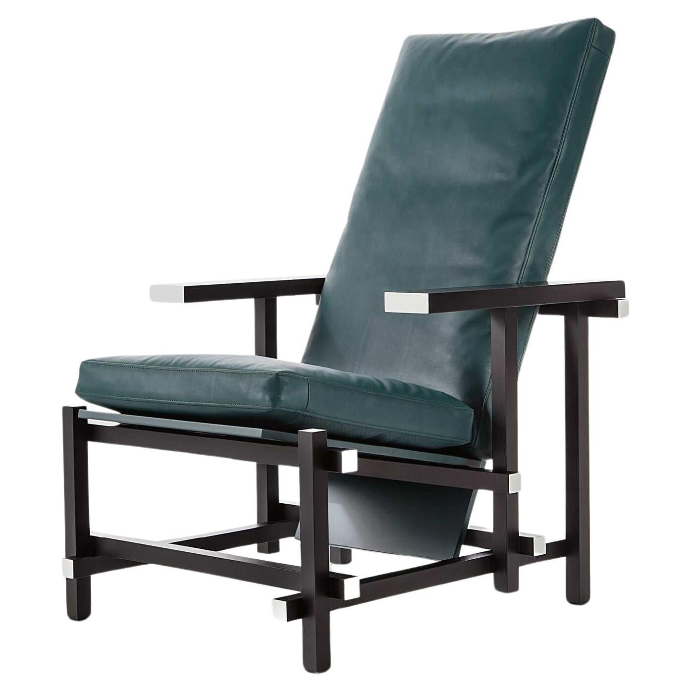 Gerrit Thomas Rietveld Black Red And Blue Armchair For Cassina