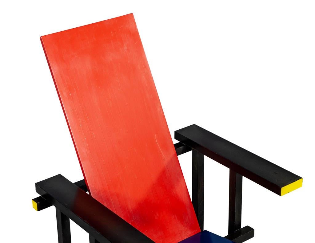 Mid-Century Modern Gerrit Thomas Rietveld De Stijl Armchair Red and Blue by Cassina