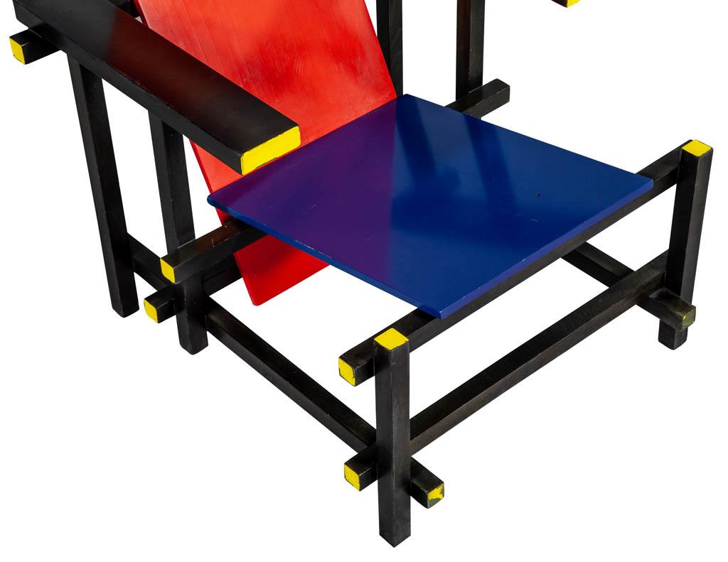 Gerrit Thomas Rietveld De Stijl Armchair Red and Blue by Cassina In Good Condition In North York, ON