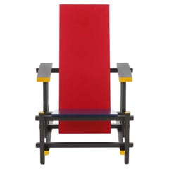 Gerrit Thomas Rietveld Red And Blue Armchair For Cassina