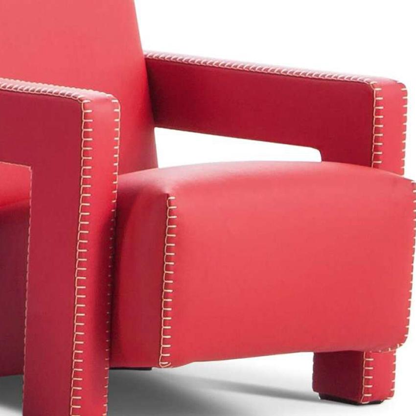 Italian Gerrit Thomas Rietveld Red Baby Utrech Armchair by Cassina For Sale