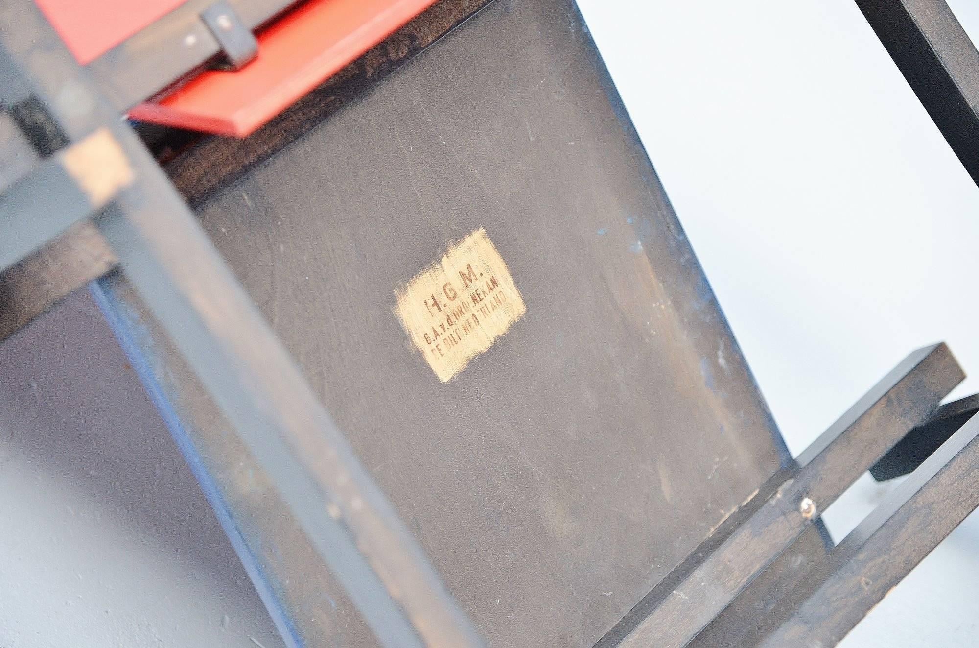 Gerrit Thomas Rietveld Rot-Blauer Stuhl Gerard van de Groenekan:: 1966 2