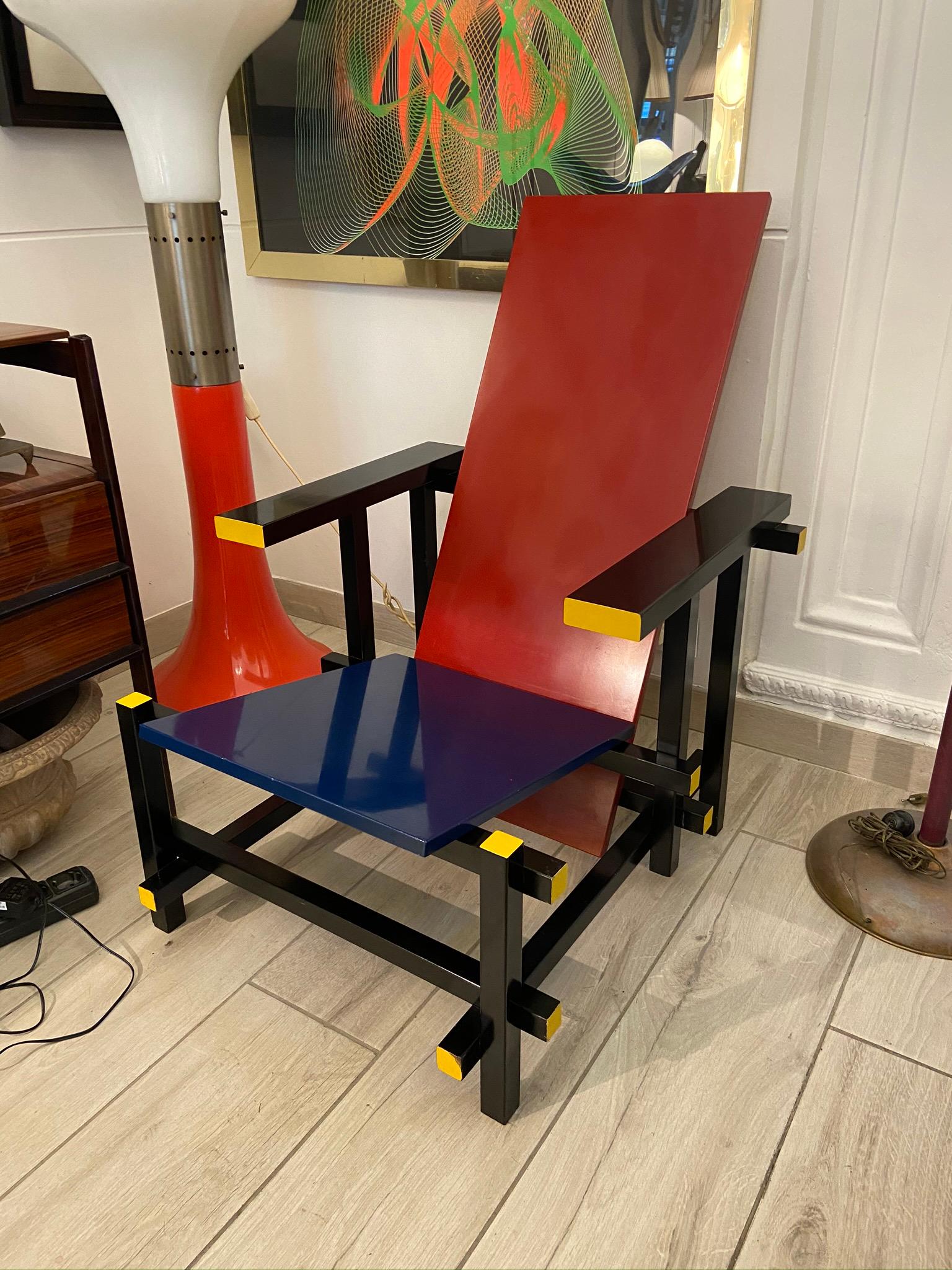 Gerrit Thomas Rietveld Red Blue Chair Gerard van de Groenekan, 1966 1