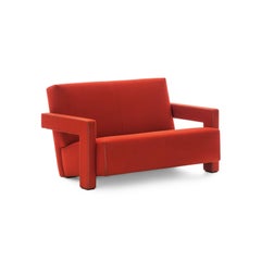 Gerrit Thomas Rietveld Red Wide Utrech Armchair by Cassina