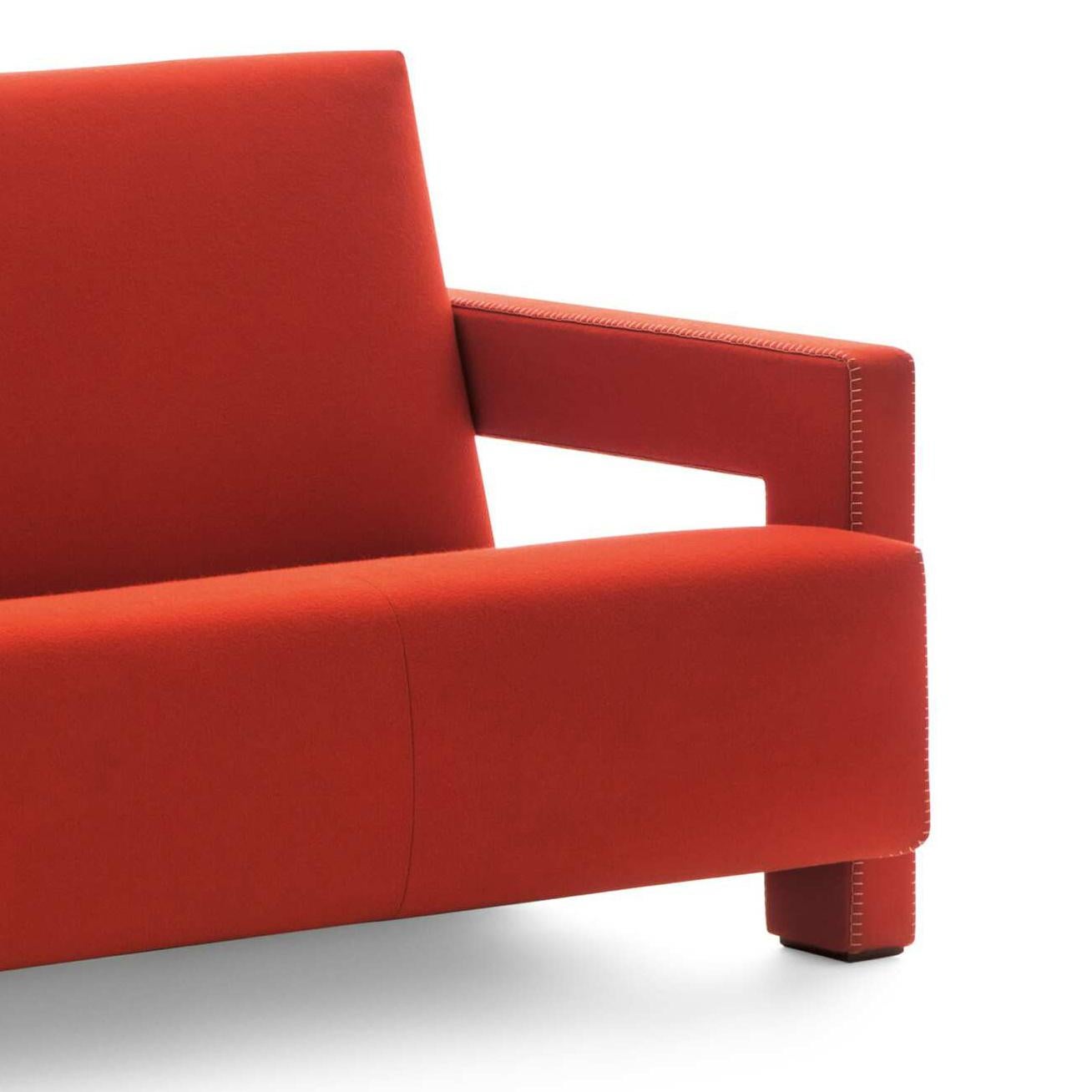 Contemporary Gerrit Thomas Rietveld Red Wide Utrech Armchair by Cassina For Sale