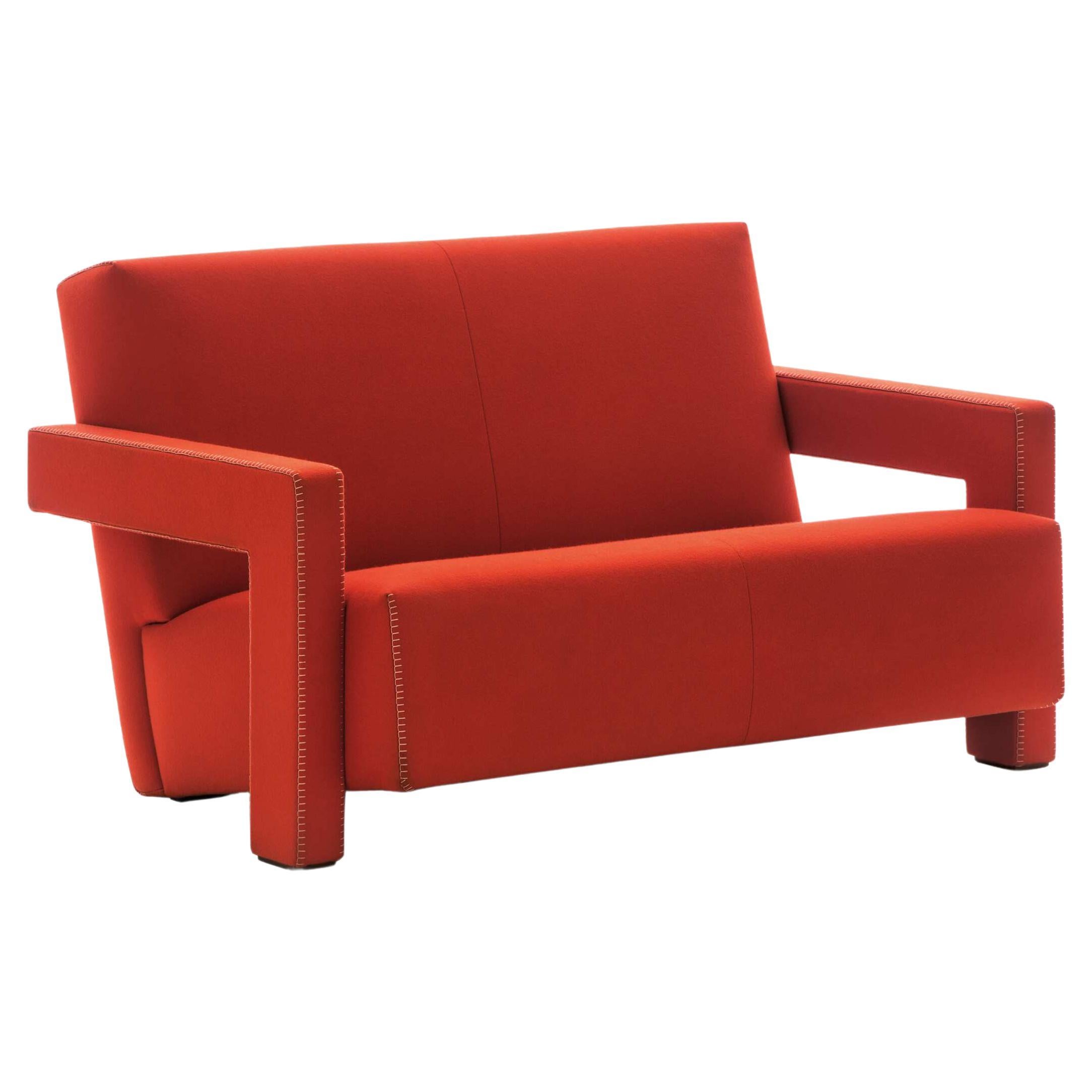 Gerrit Thomas Rietveld Red Wide Utrech Armchair by Cassina For Sale
