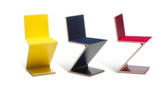 Gerrit Thomas Rietveld Set of Three  Zig Zag Chair For Cassina