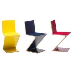 Gerrit Thomas Rietveld Set of Three  Zig Zag Chair For Cassina