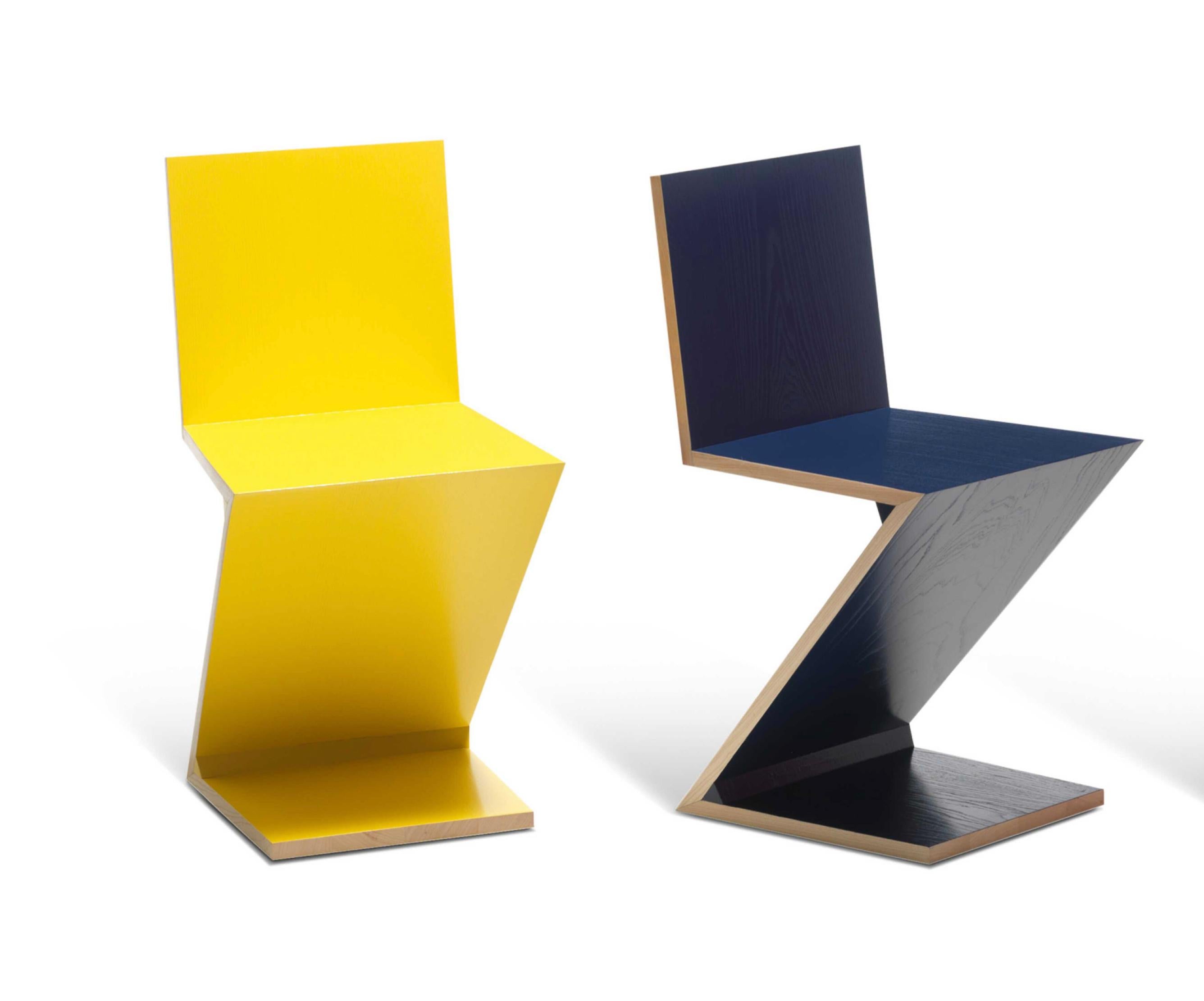 italien Gerrit Thomas Rietveld Set de deux  Chaise Zig Zag pour Cassina en vente
