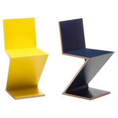 Gerrit Thomas Rietveld Juego de dos  Silla Zig Zag Para Cassina