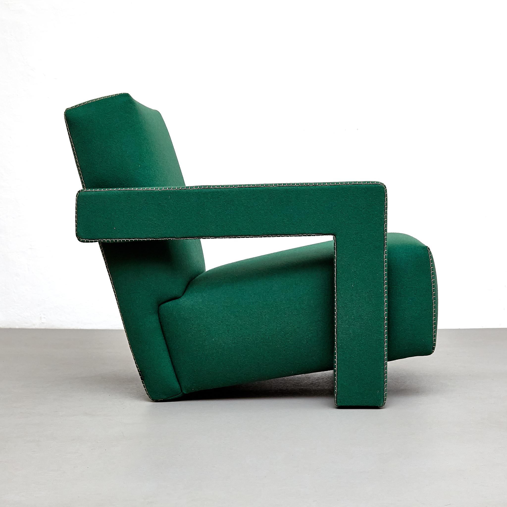 Fabric Gerrit Thomas Rietveld Utrech Armchair by Cassina For Sale