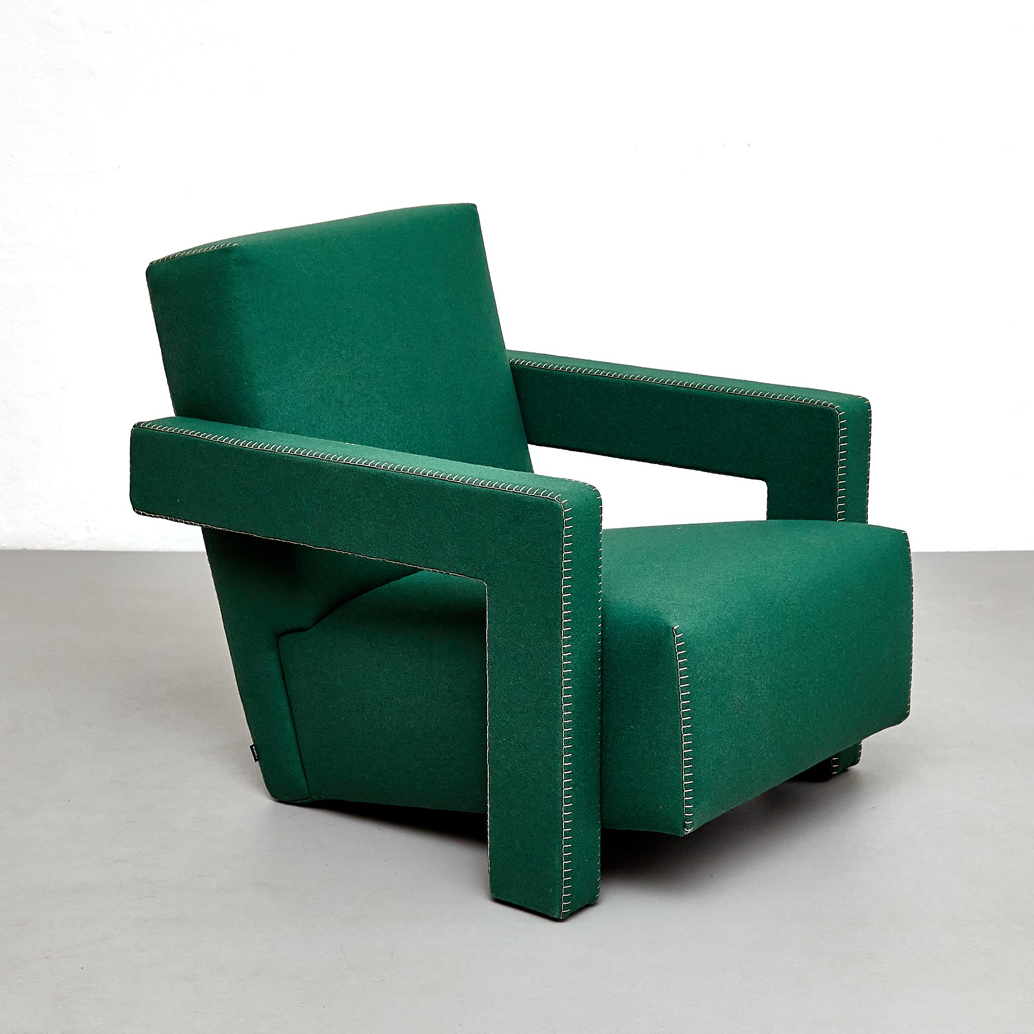 Gerrit Thomas Rietveld Utrech Armchair by Cassina For Sale 1