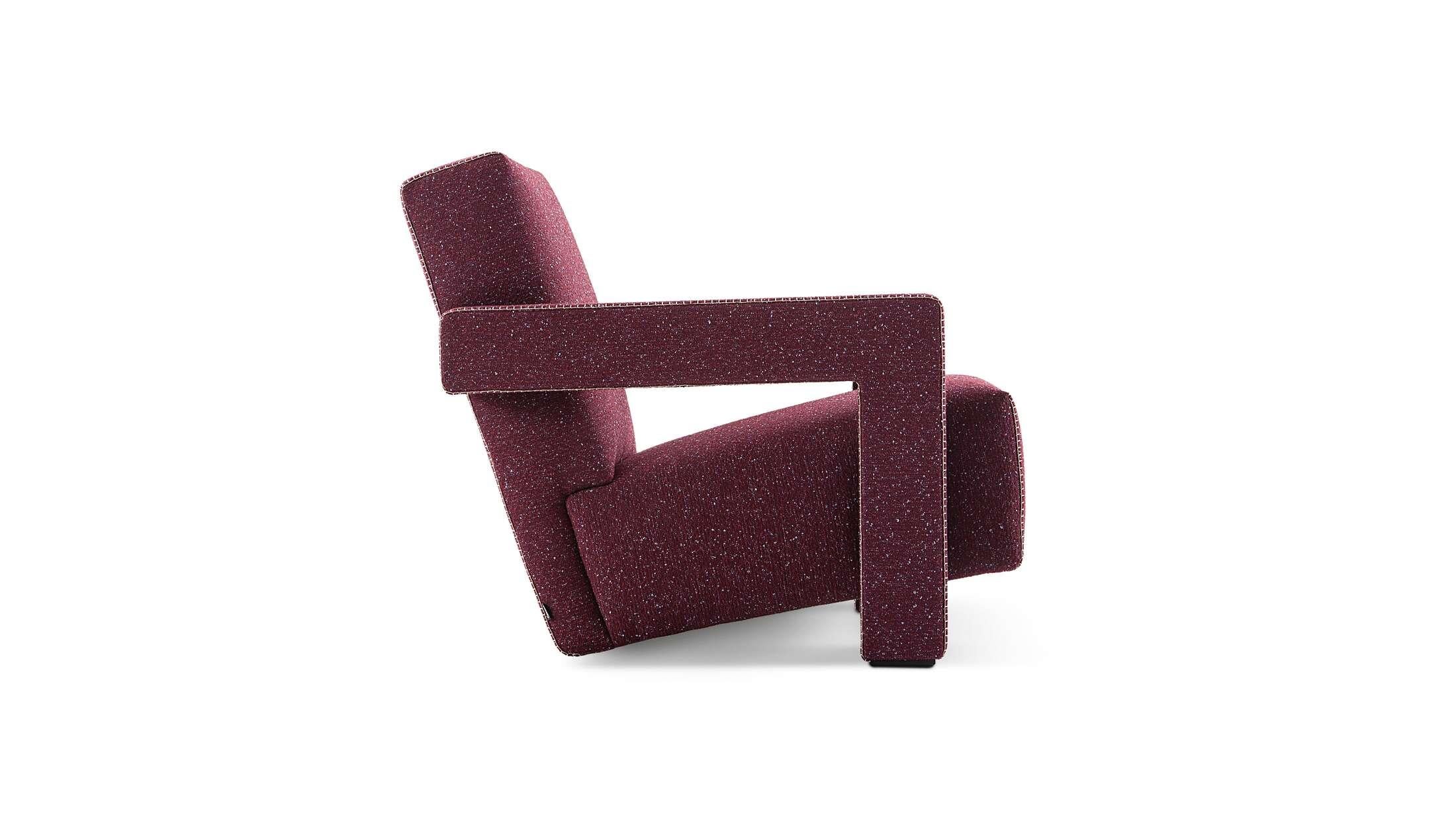 Contemporary Gerrit Thomas Rietveld Utrecht Armchair for Cassina in purple, red, green... For Sale