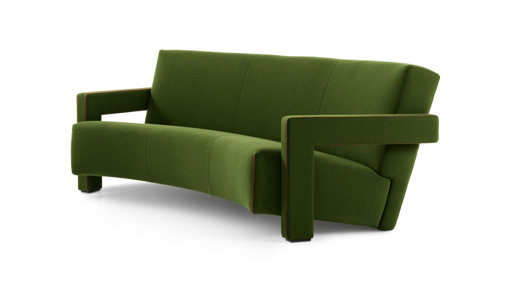 Sofa designed by Gerrit Thomas Rietveld in 1935. Relaunched in 1988. Manufactured by Cassina in Italy. The price given applies to the sofa as shown in the first picture. Please ask for pricing in other sizes and colors. 