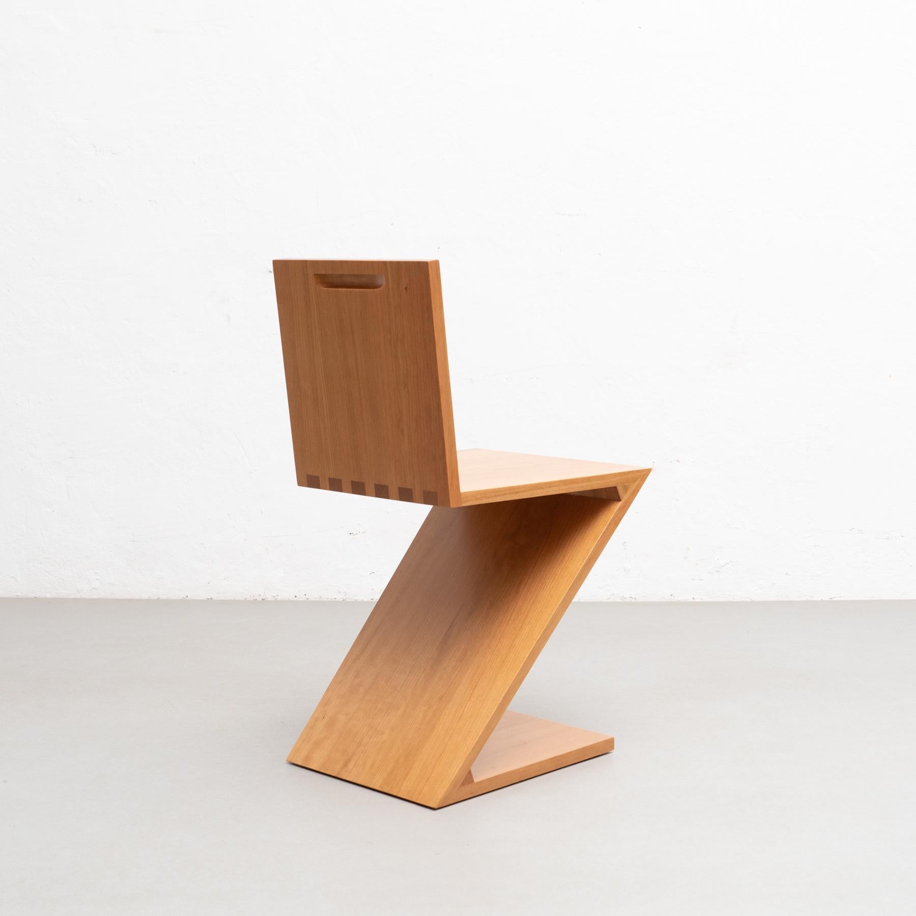 Wood Gerrit Thomas Rietveld Zig Zag Chair by Cassina