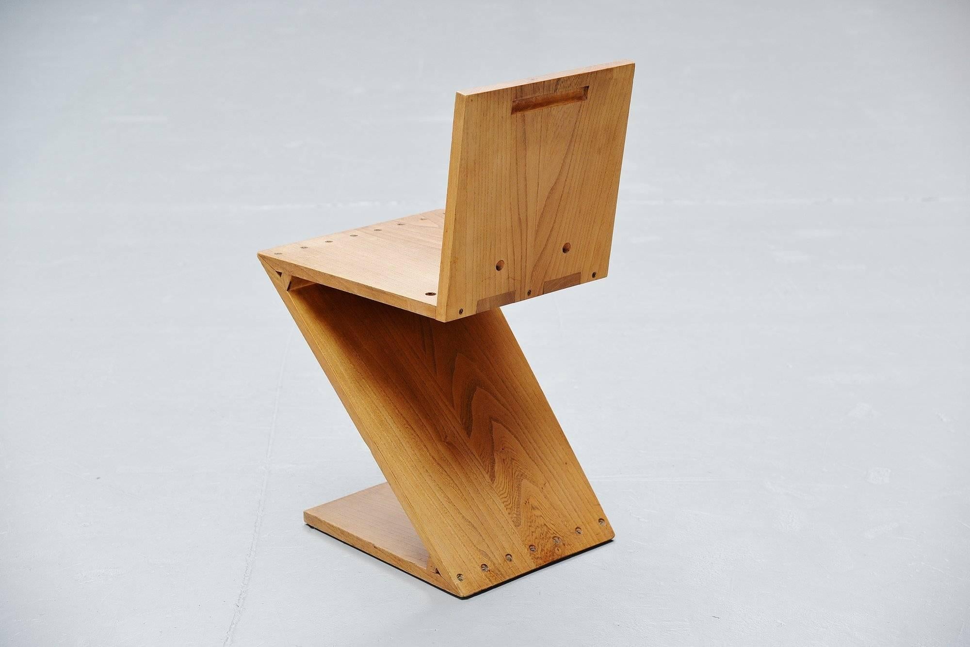 De Stijl Gerrit Thomas Rietveld Zig Zag chair Gerard van de Groenekan, 1960