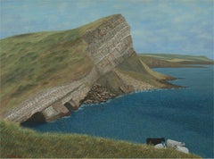 Gerry B. Gibbs - 1993 Oil, Coastal Scene with Sheep