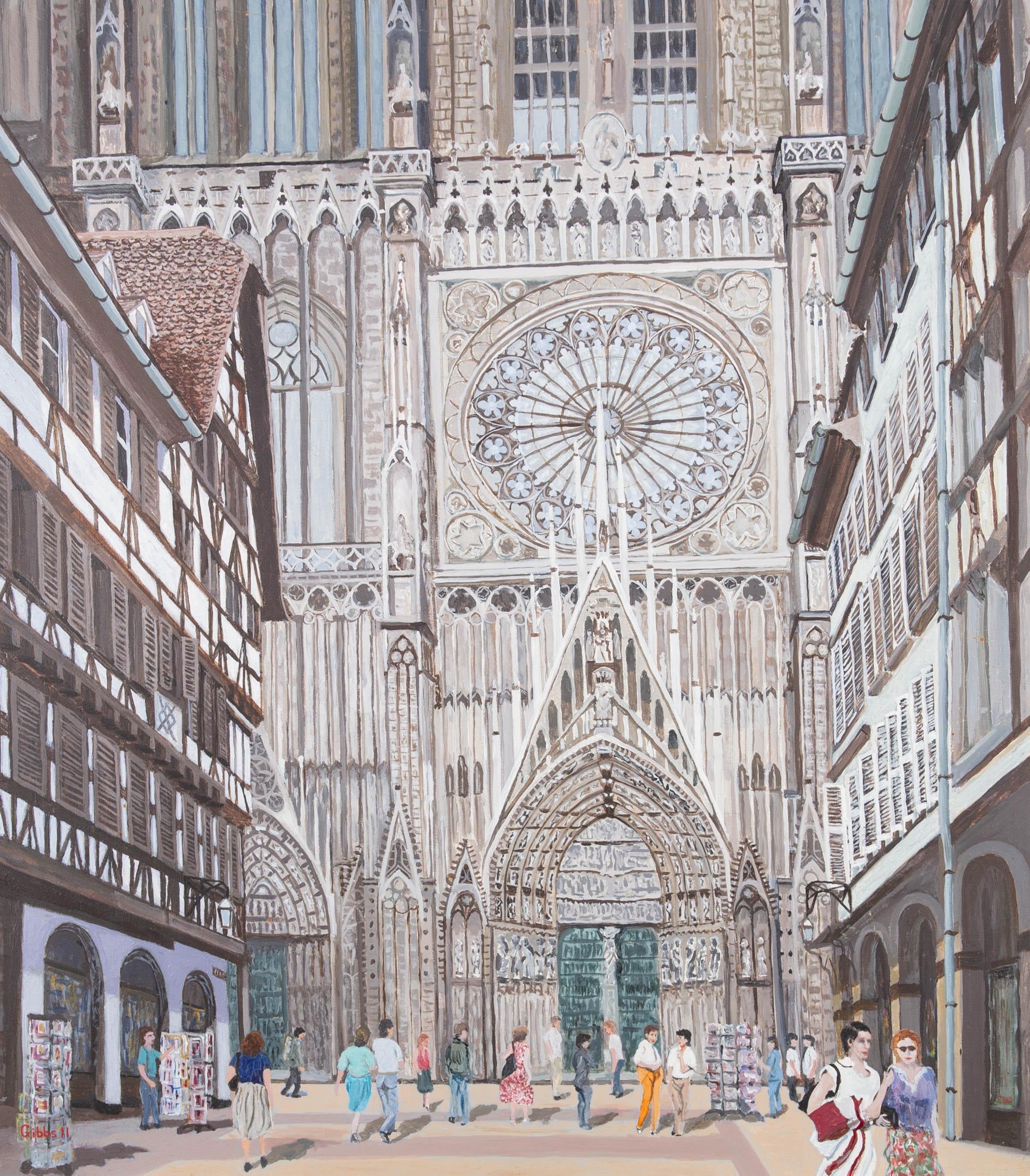 Gerry B. Gibbs - 2011 Oil, Strasbourg Cathedral Exterior For Sale 1