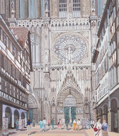 Gerry B. Gibbs - 2011 Oil, Strasbourg Cathedral Exterior