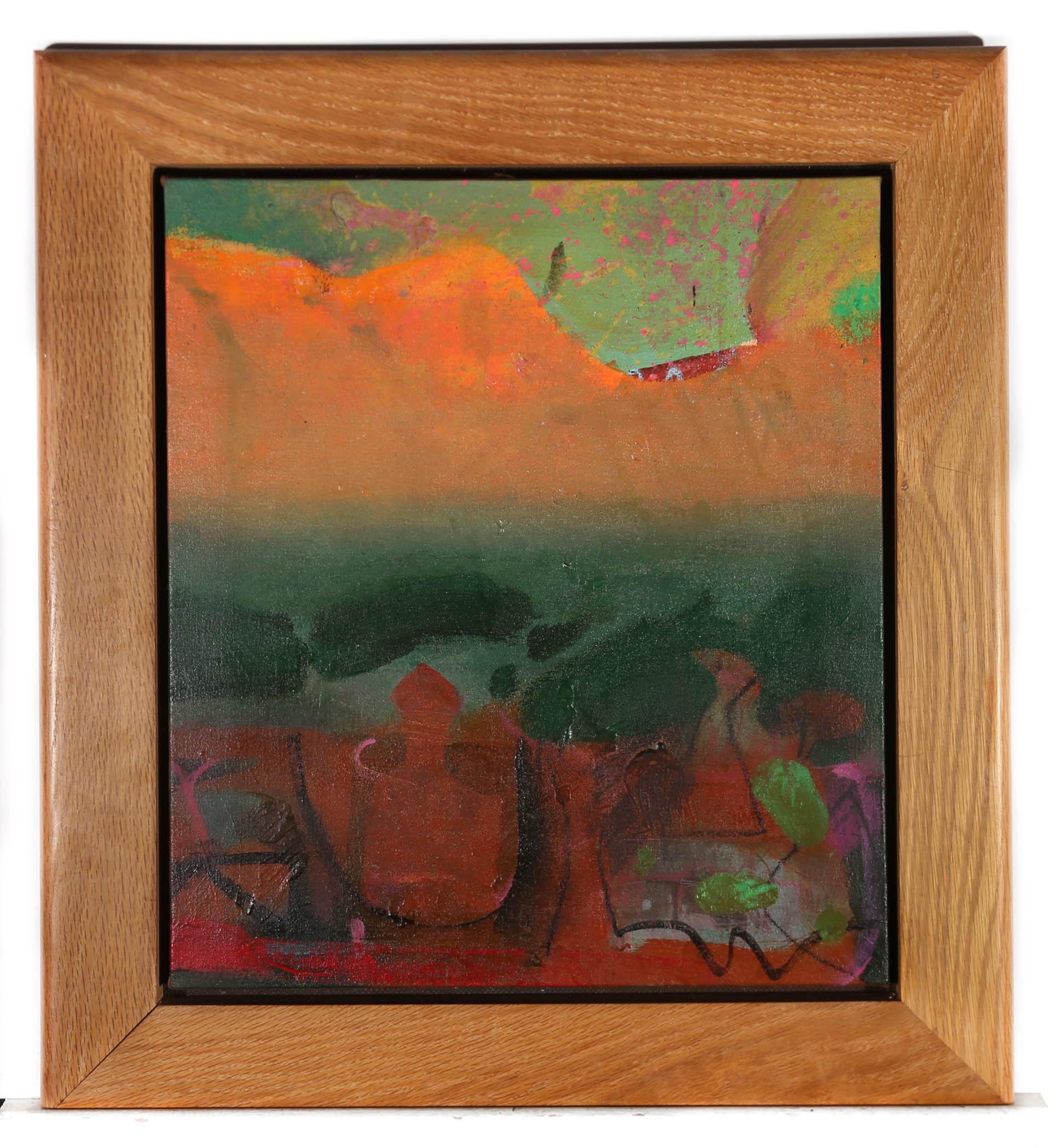 Gerry Dudgeon (b.1952) - Framed 1999 Acrylic, Orange Mountain 2