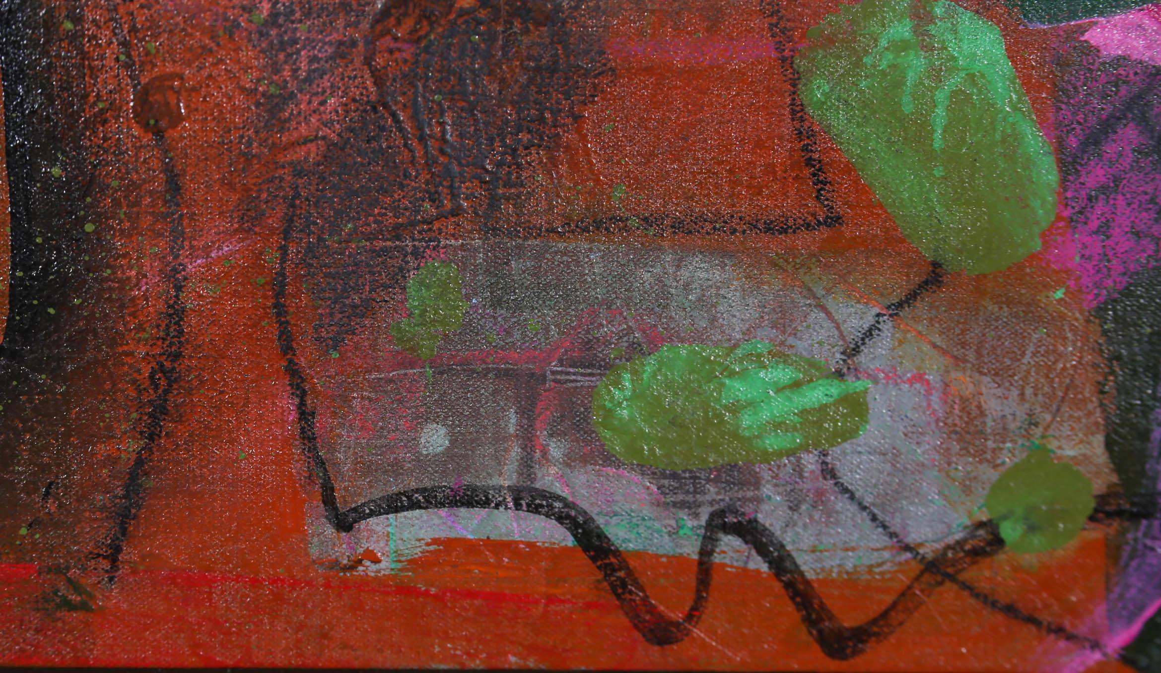 Gerry Dudgeon (b.1952) - Framed 1999 Acrylic, Orange Mountain 4