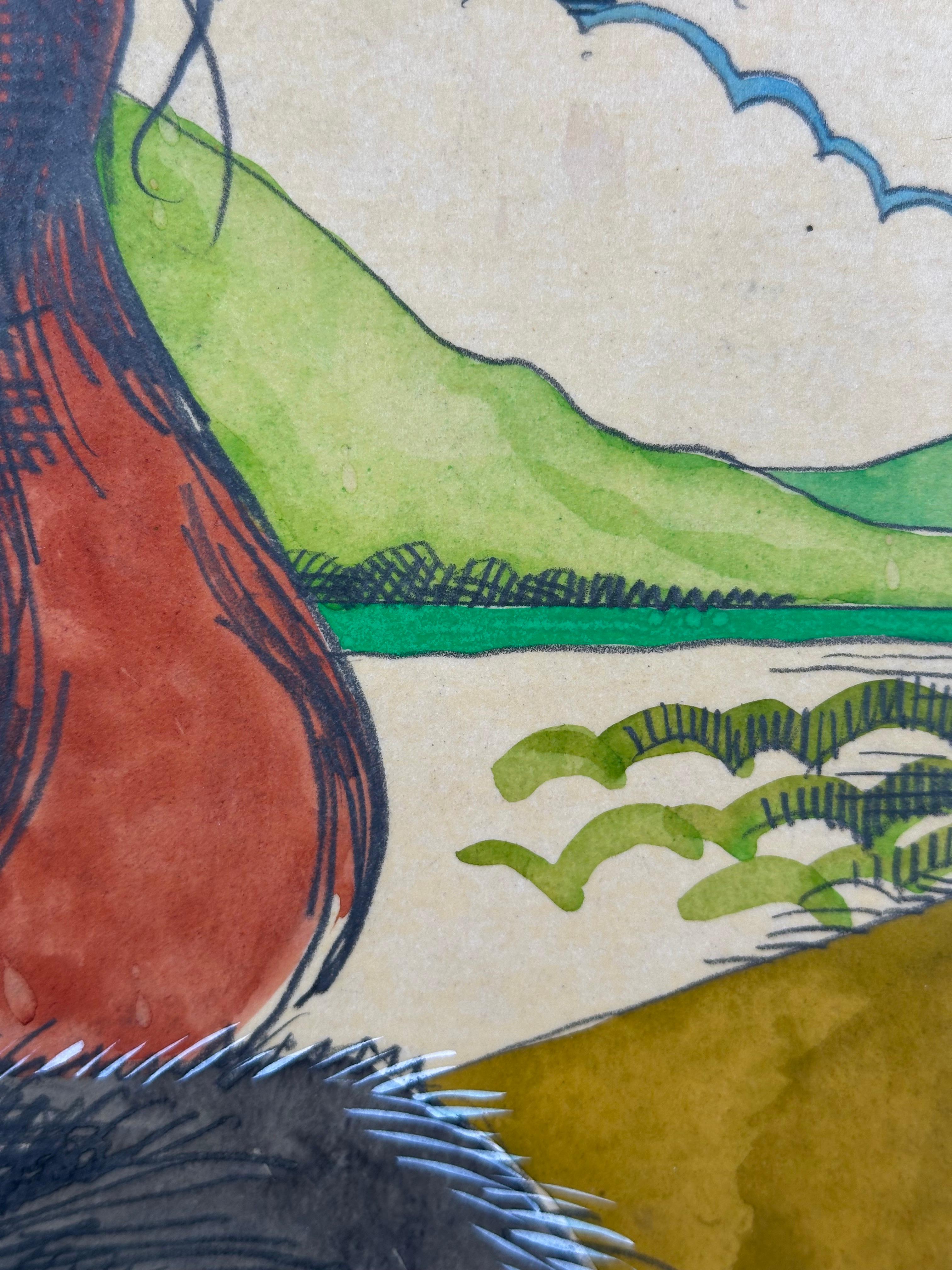 Dian Fossey Magazin Illustration Malerei im Angebot 3