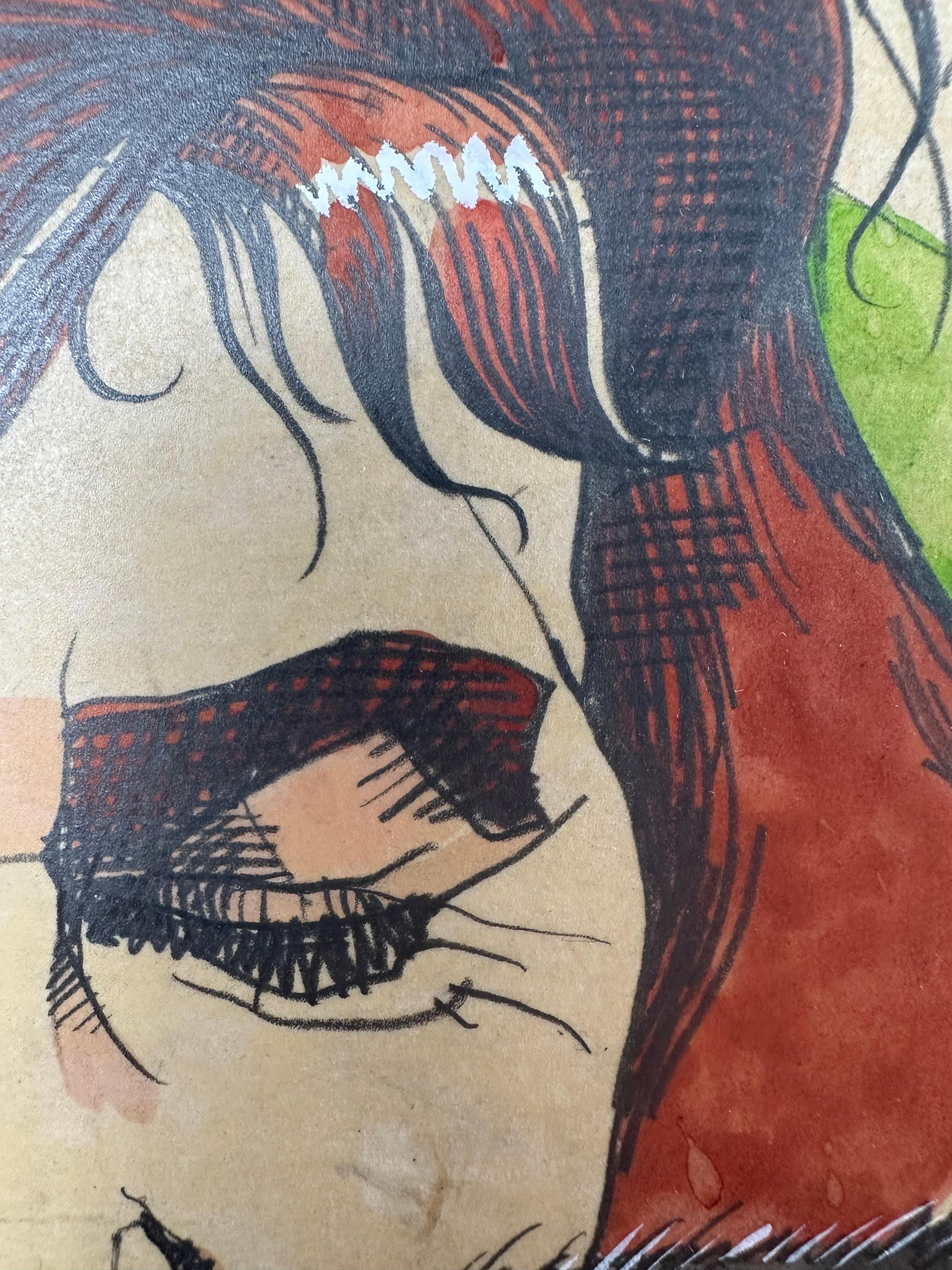 Dian Fossey Magazin Illustration Malerei im Angebot 4