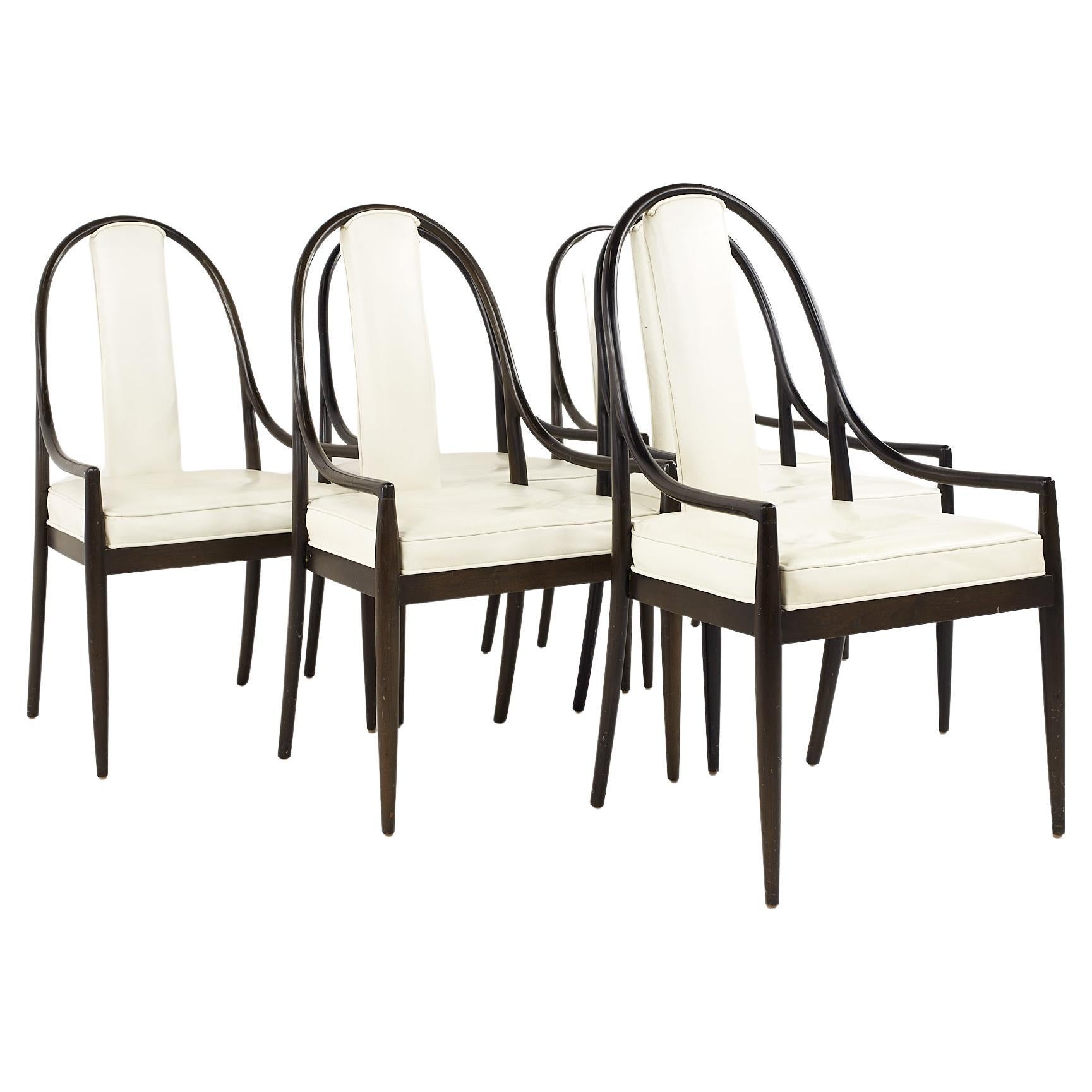 Gerry Zanck for Gregori Mid-Century Ebonized Walnut Dining Chairs, Set of 6