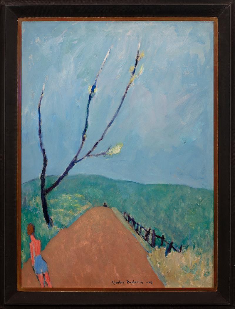 Landscape Painting Gershon Benjamin - "Une route de campagne au soleil