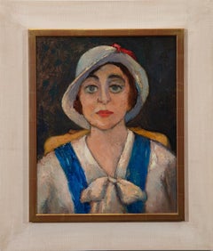 "Lady with White Linen Hat"