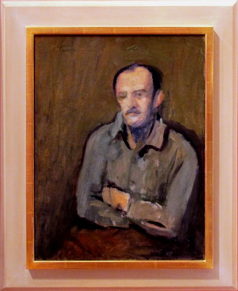 Portrait Painting di Gershon Benjamin - "Milton Avery #4"