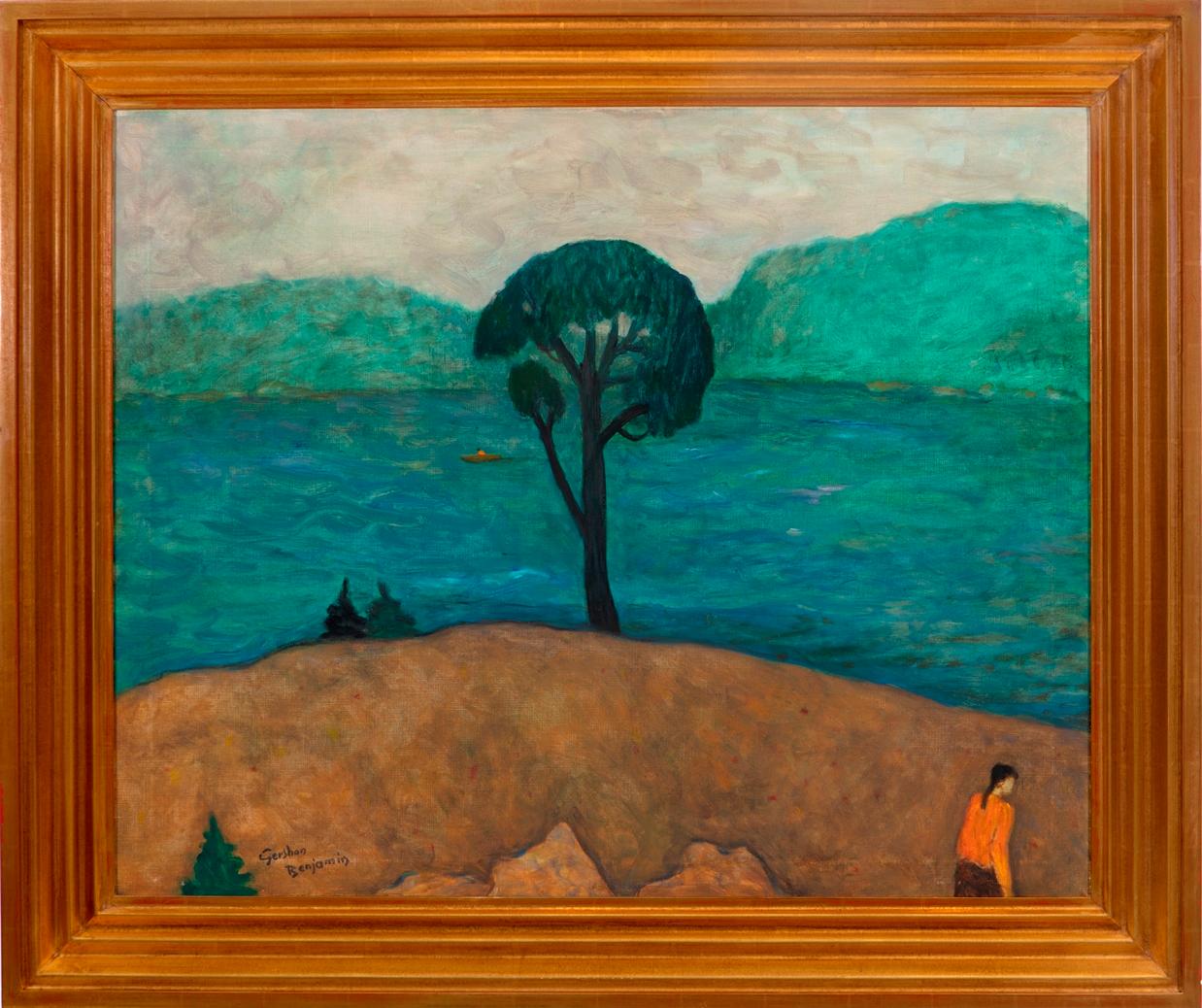 Gershon Benjamin Landscape Painting - "Near the River"