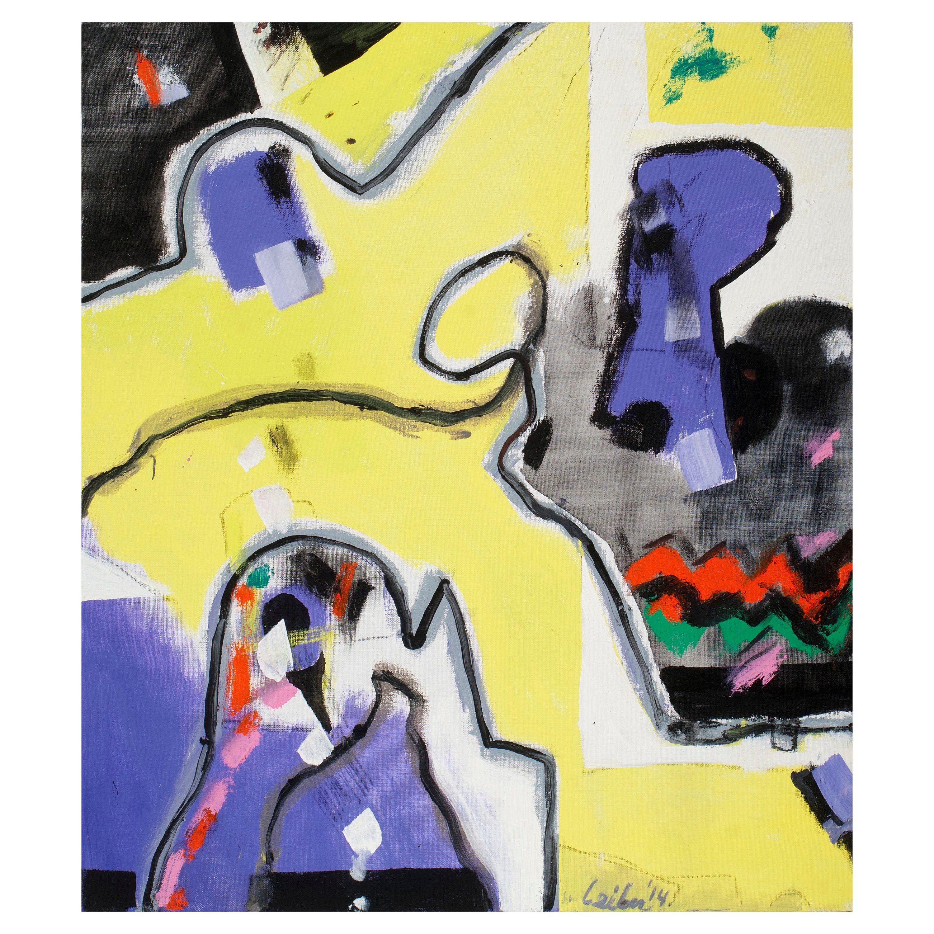 Gerson Leiber "Let's Get A Hold of It"  Oil and Graphite on Linen, 2014
