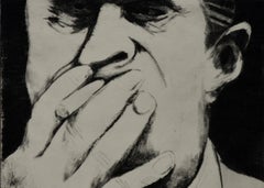 Gerson Leiber « Homme fumant », gravure à l'eau-forte avec aquatinte, vers 1985