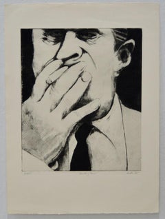 Gerson Leiber "Man Smoking" Etching w/ Aquatint c.1985