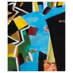 Gerson Leiber "Senza titolo Cieli blu" Olio e grafite su lino, 2013