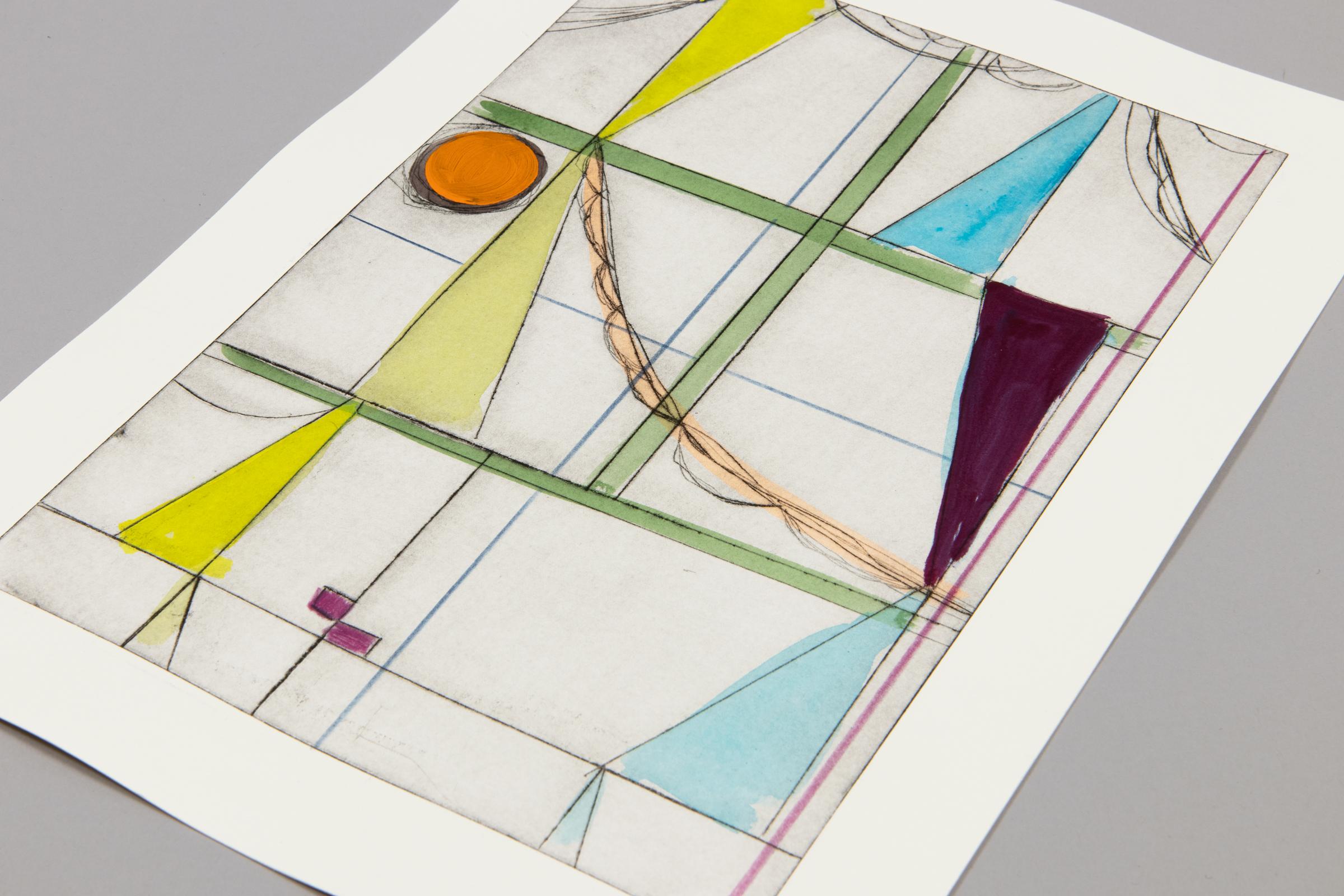 Gert & Uwe Tobias, Sans titre, gravure unique peinte à la main, signée, art abstrait en vente 2