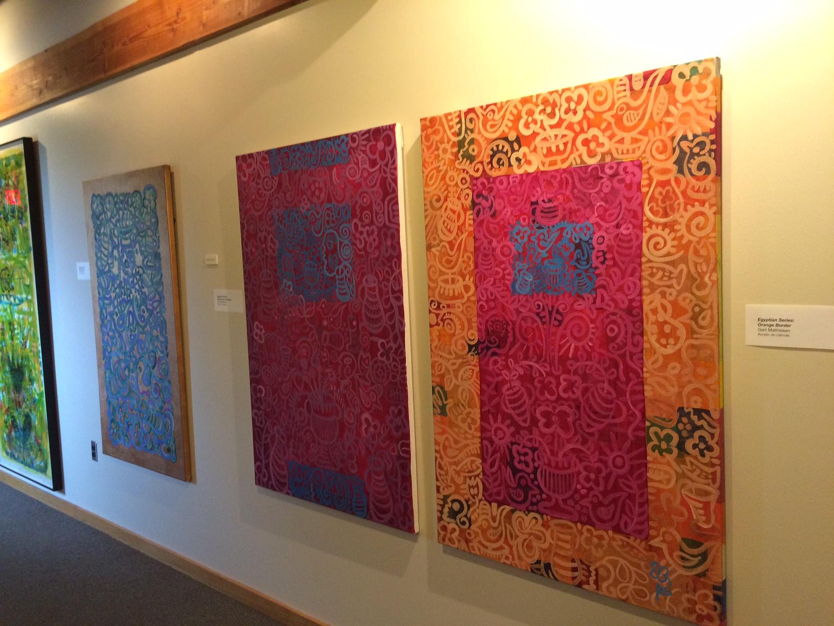 Egyptian Series: Orange and Pink Giclée Print on Paper or Canvas For Sale 1