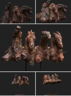 Battle Of Kadesh Bronze Sculpture Horses Neo Classic Contemporary In Stock